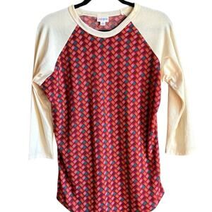 LuLaRoe Women's Multicolor Raglan Top size S